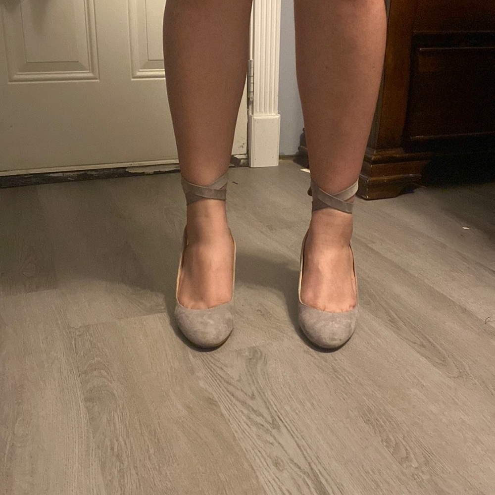 Grey block heel